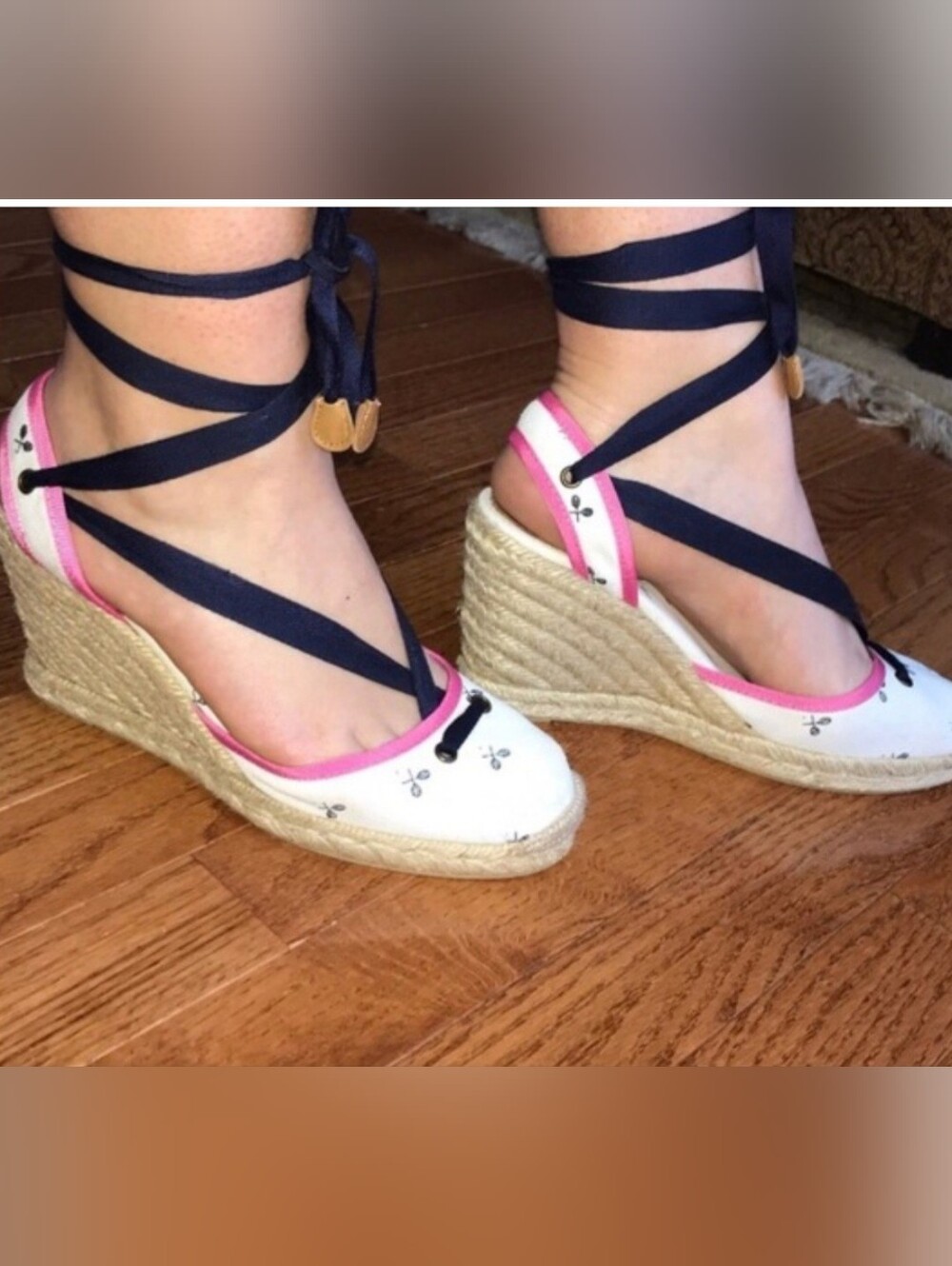 J Crew Women’s Lace Up Tennis Racket Espadrilles Wedges Size 7